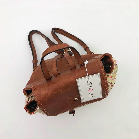 Jen & Co. Saffron Back Pack 12x12x6 in. Vegan Leather with Multicolor Pattern - Picture 6 of 9